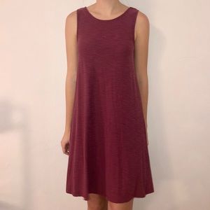 Sleeveless Casual Dress heathered dark pink